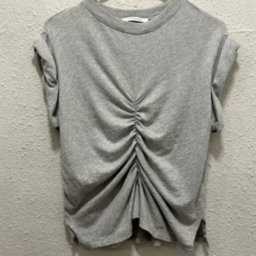 FRAME Grey Center Ruched Tee Rare Sample Piece